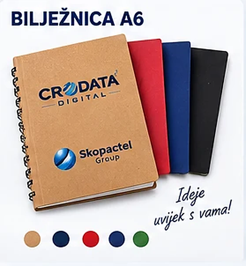 Bilježnice A6 s logotipom tvrtke